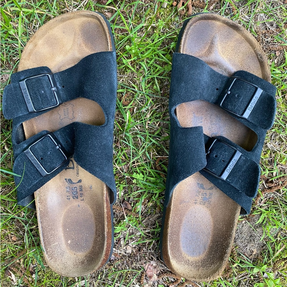 Birkenstock Black Suede Double Strap Sandals